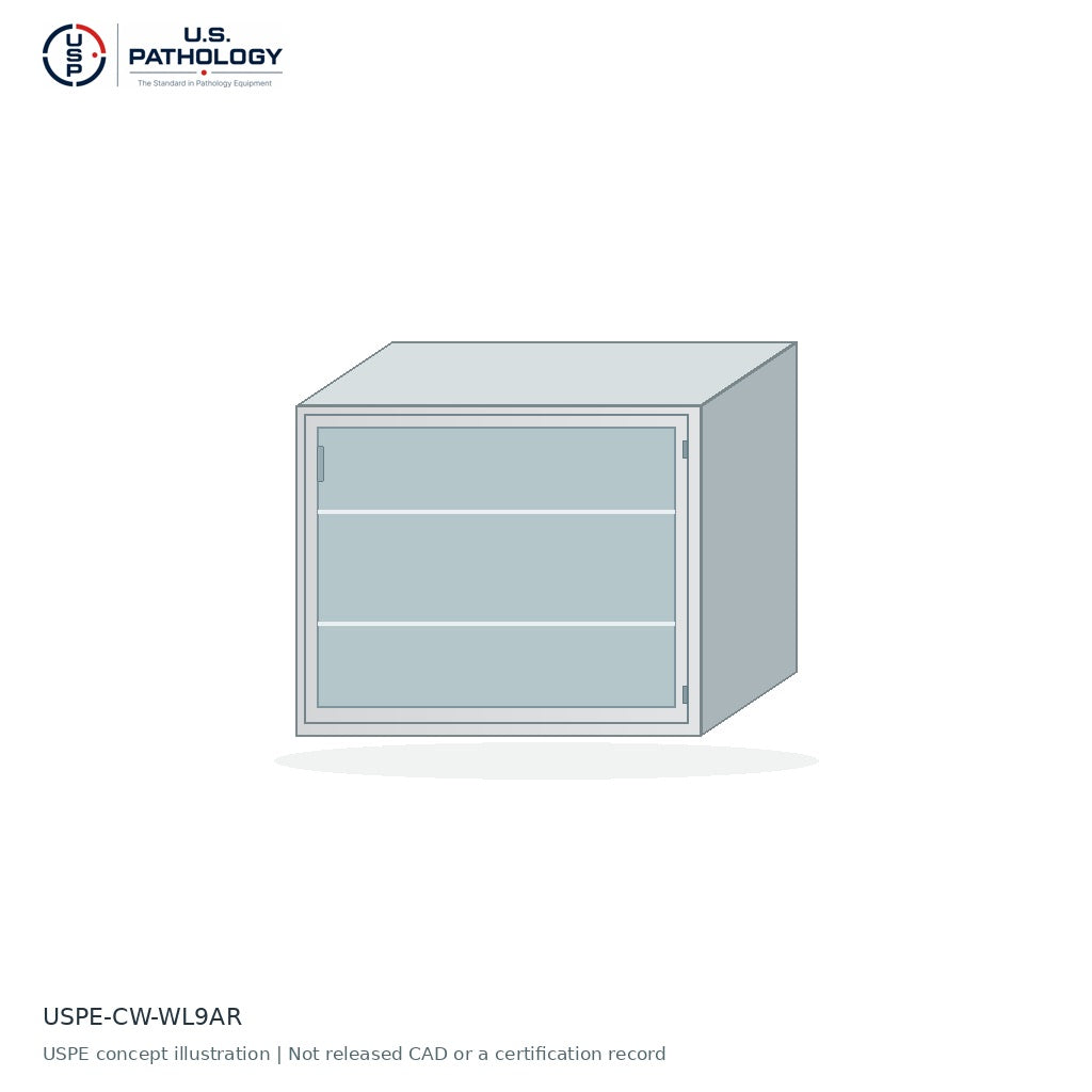USPE Acrylic Wall Cabinet, Right | USPE-CW-WL9AR | USPE configuration concept; size, material and engineering subject to quote