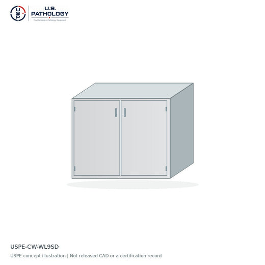 Solid Prep Room Wall Cabinet, Paired double doors