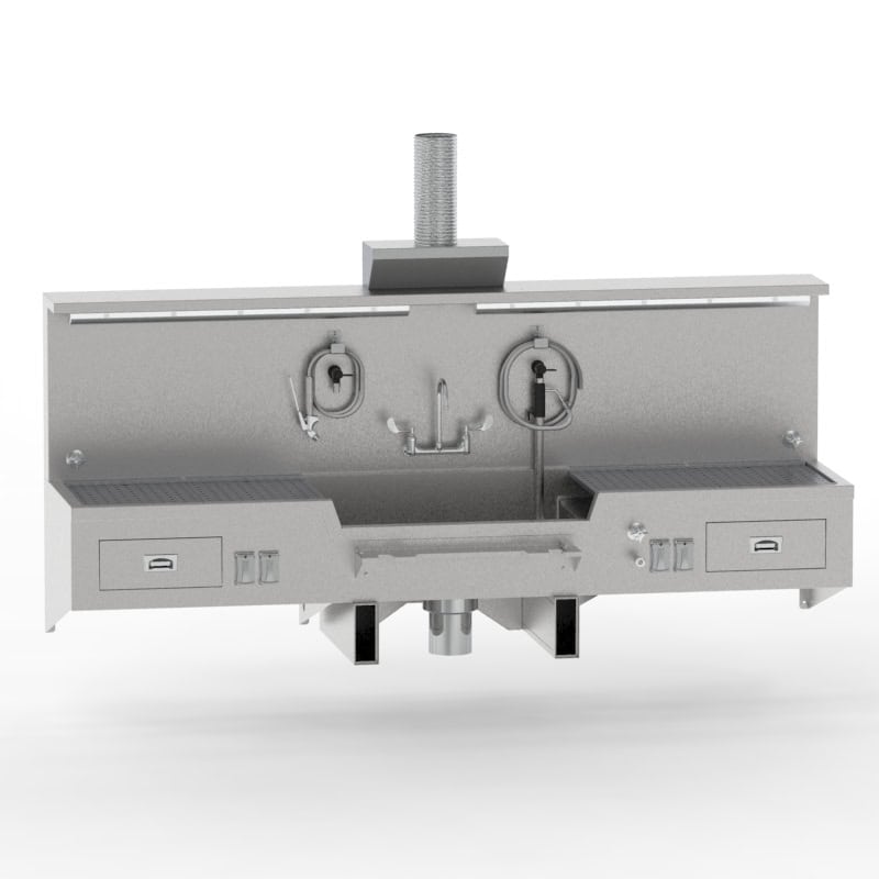 USPE Ventilated Wall-Mount Embalming Station, clean primary equipment view