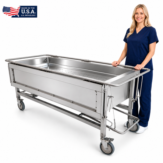 Manual Immersion Dissection Table Model 1035-03M stainless cadaver tank top view — U.S. Pathology Equipment