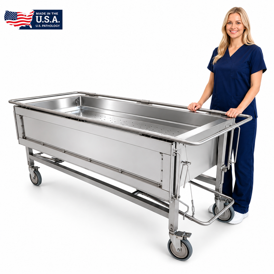 Manual Immersion Dissection Table Model 1035-03M stainless cadaver tank top view — U.S. Pathology Equipment