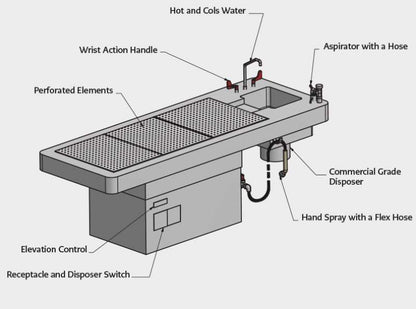 Adjustable Height Pedestal Autopsy Table – 1035 - 8PAT - American Mortuary Coolers & Equipments