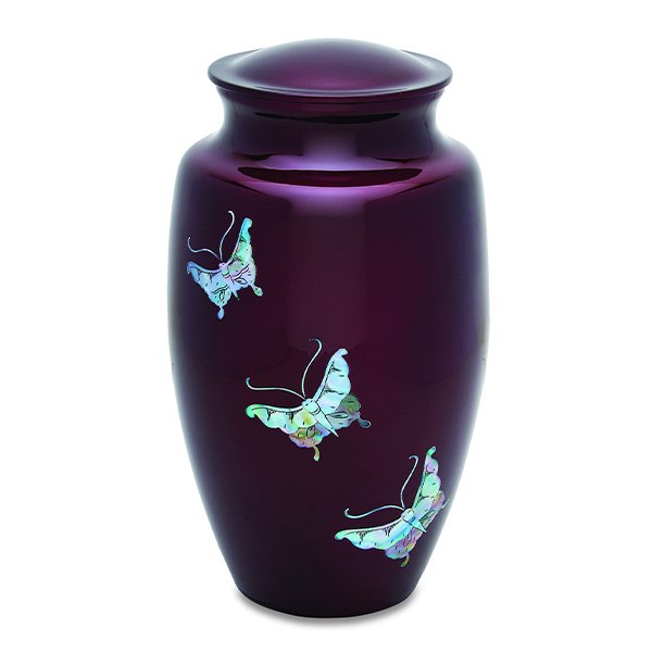 Butterfly Tranquility Mother of Pearl Urn — ISU-RJ-0156