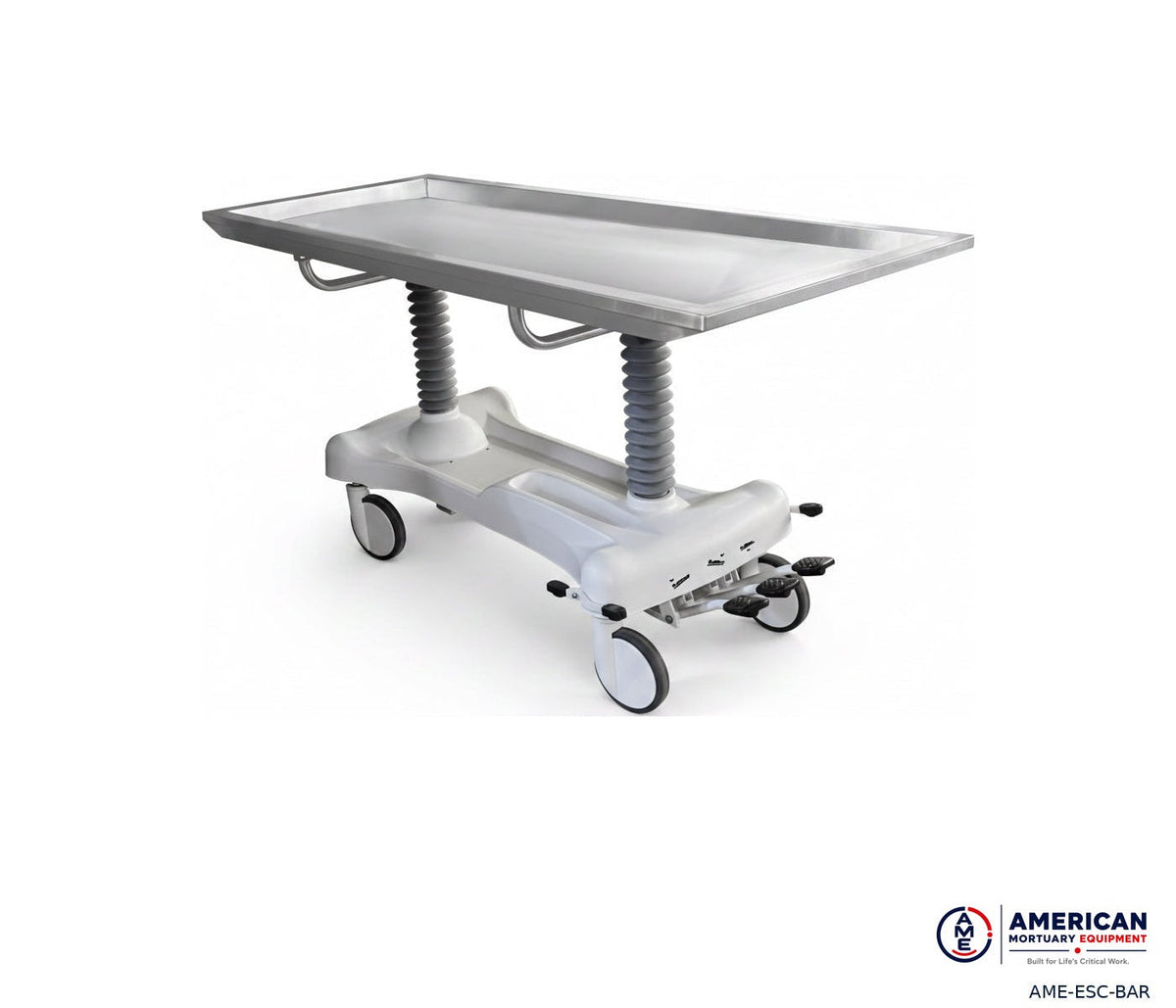 Bariatric 1000 lb hydraulic embalming table included with the AME oversized preparation-room package