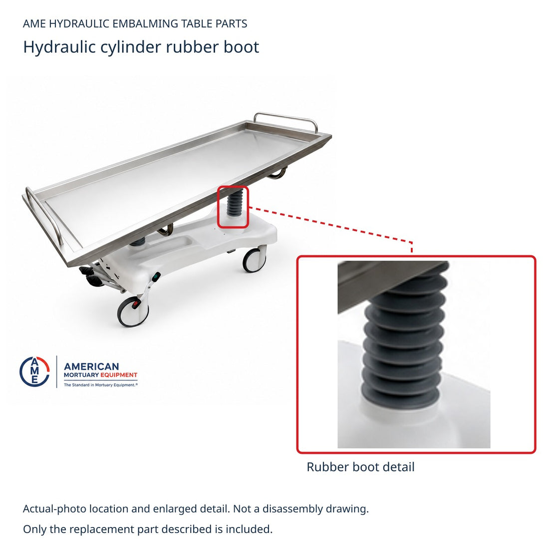 AME Hydraulic Embalming Table Rubber Cylinder Boot