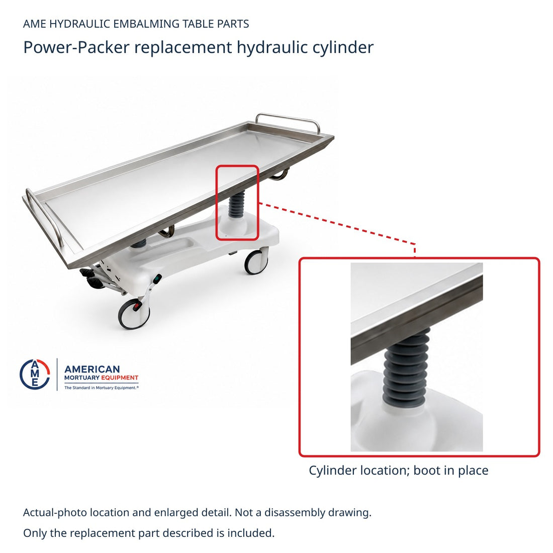 Power-Packer Hydraulic Cylinder for AME Embalming Tables