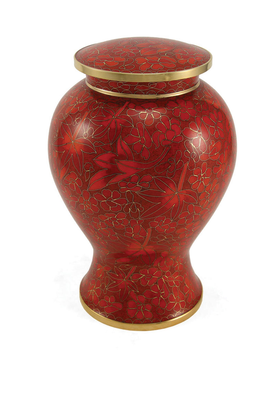 Autumn Leaves Cloisonné Full Size Cremation Urn