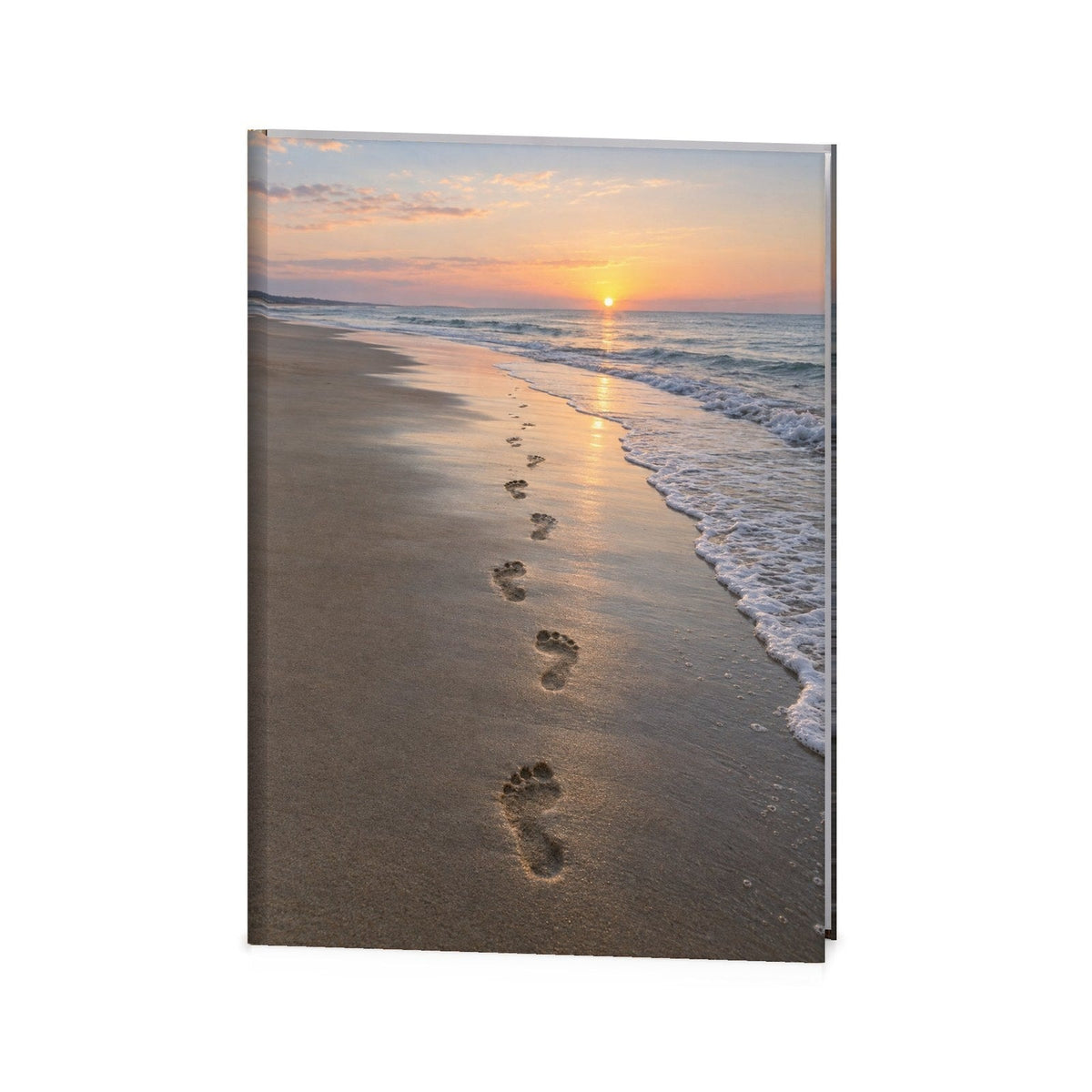 Beach Footprints Funeral Register Book
