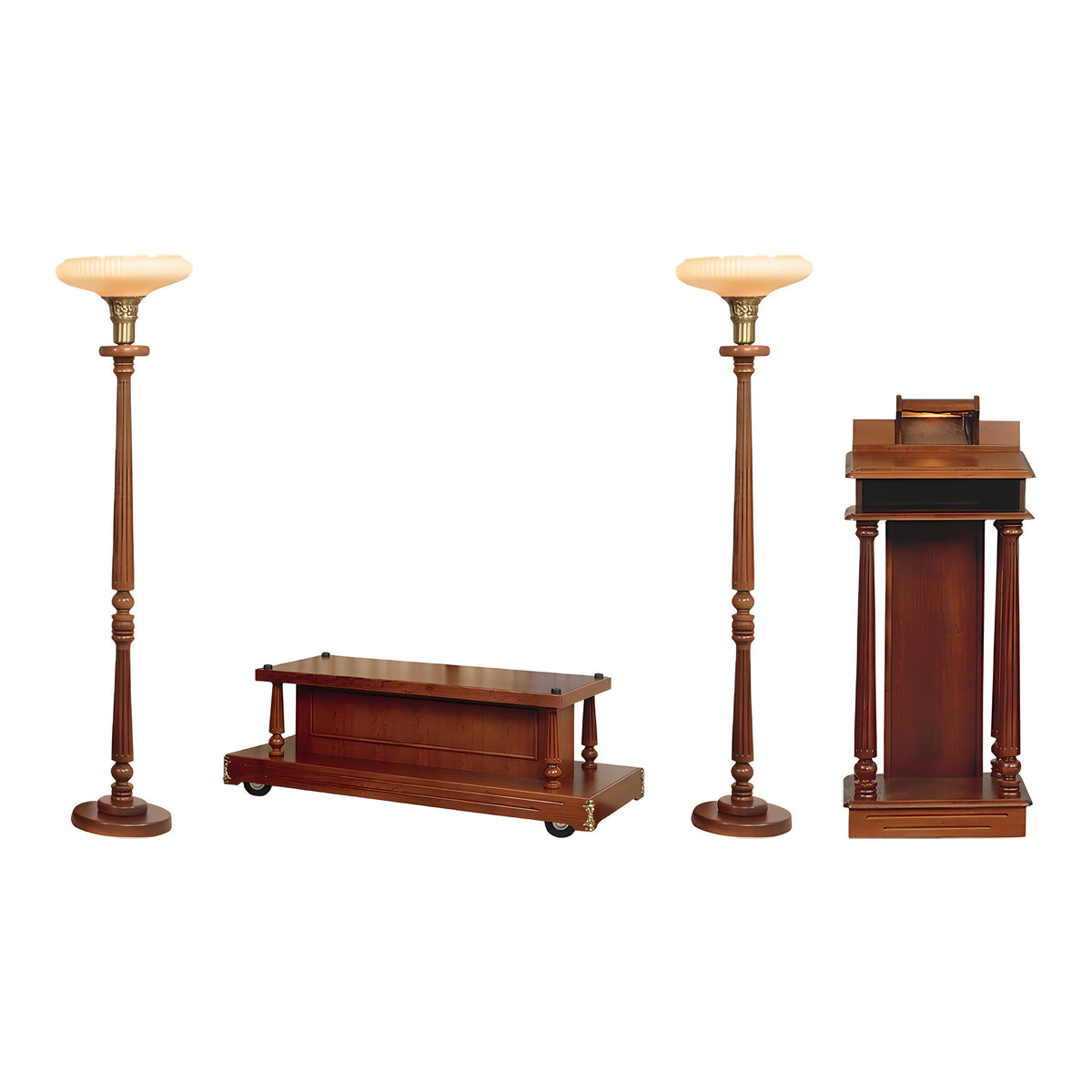 Beacon Chapel Set — shown with its included pieces in solid cherry