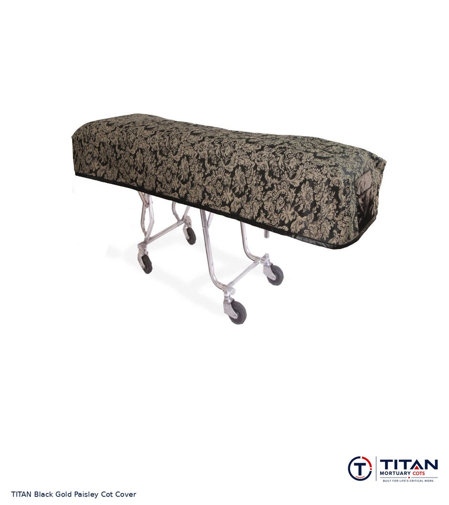 TITAN American Flag Reversible Cot Cover | Black Gold Paisley