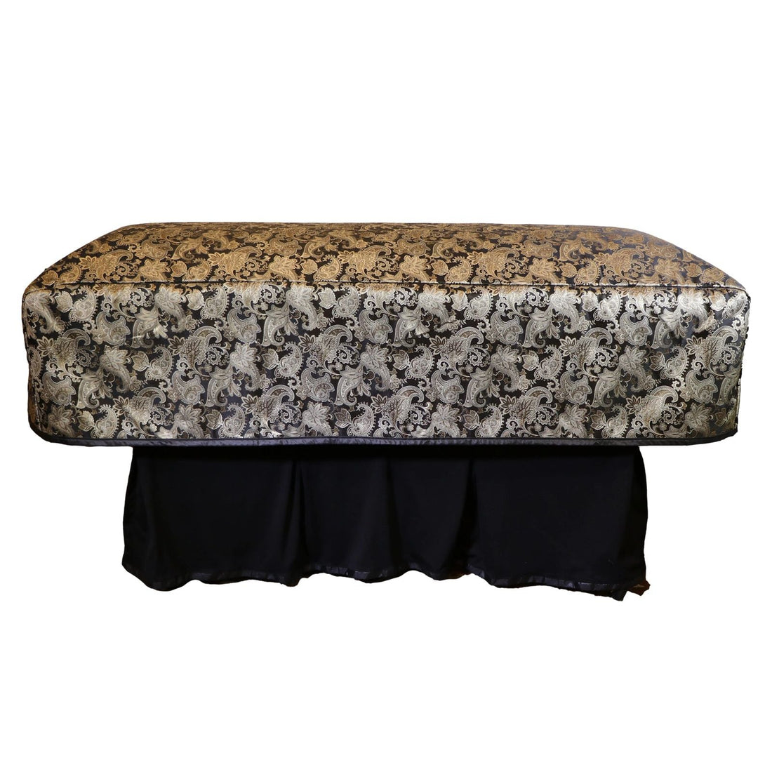 Black Floral Padded Casket Cover