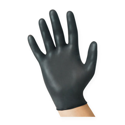 USPE 6 Mil Black Nitrile Exam Gloves, black glove, 6 mil, 9.5-inch length, powder-free, sold by the case