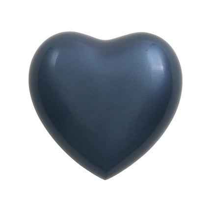 Blue High Gloss Brass Heart Keepsake Urn