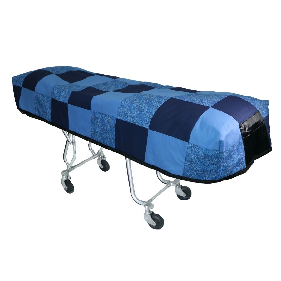 Blue Patchwork Cot Cover - Standard, Standard Black Lining