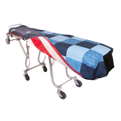 Blue Patchwork Cot Cover - Standard, Patriot Reversible Lining