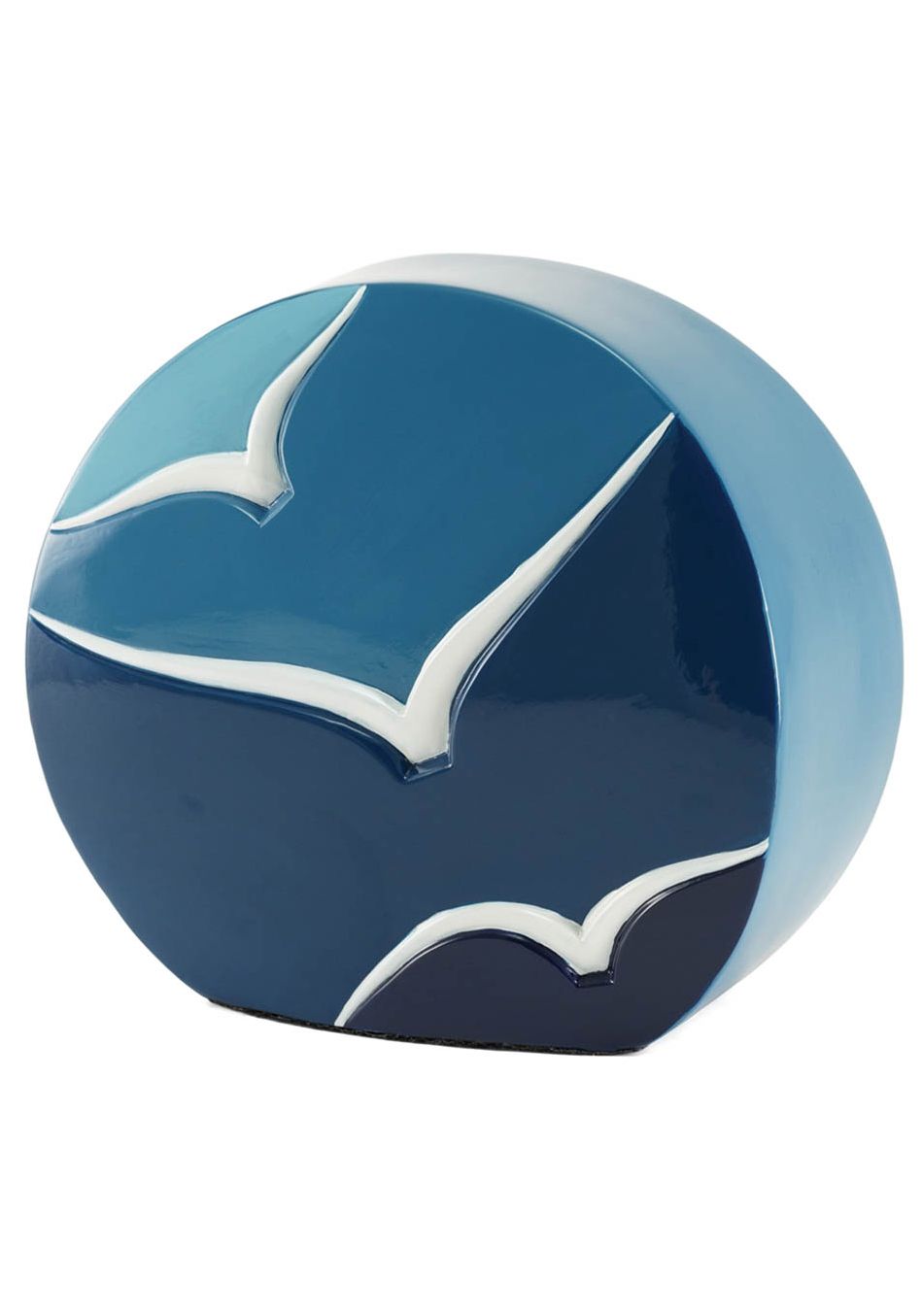 Blue Textured Ceramic Birds Full Size Cremation Urn