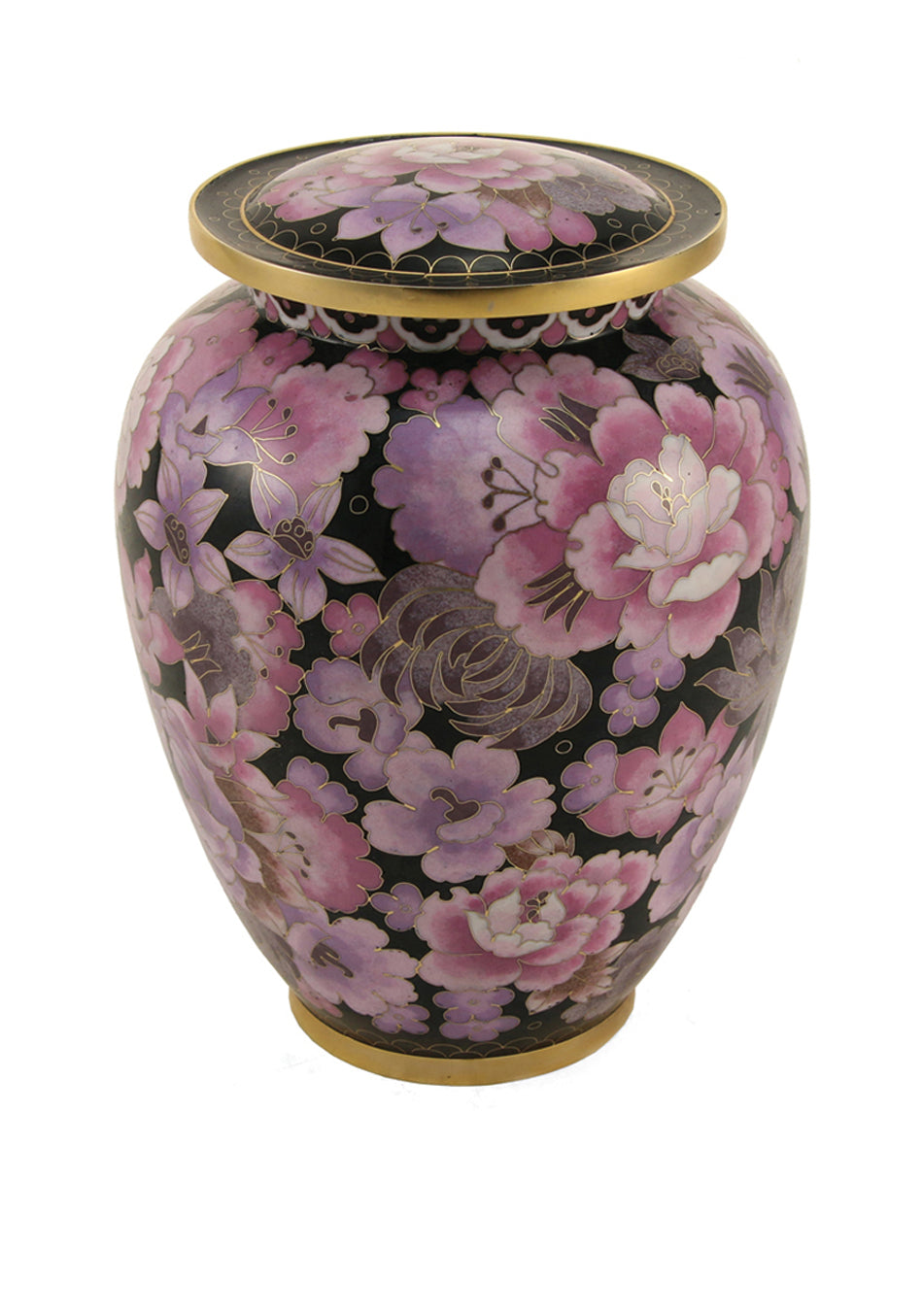 Blush Peony Cloisonné Full Size Cremation Urn