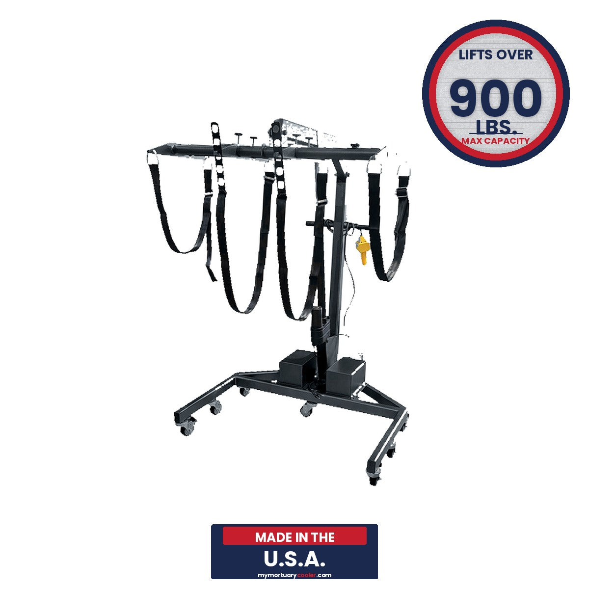 Prep Room Lift Pendant Remote | XL Powered Morgue Cadaver Lift | Mortuary Body Lift Controller View | Electric Casket Lift 900 lb Capacity Made in USA