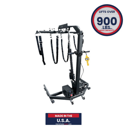 Morgue Lift Control Panel | XL Electric Cadaver Lift Voltage Display | Mortuary Prep Room Body Lift E-Stop | Powered USA Made Casket Lift Detail