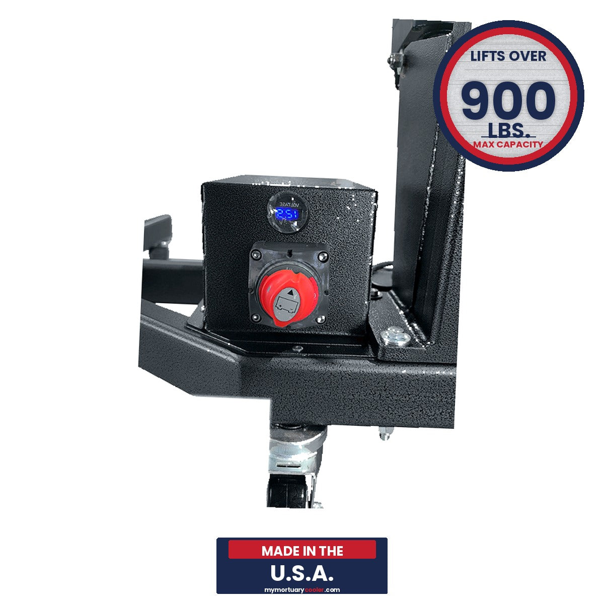 Cadaver Lift | Mortuary Prep Room Lift | XL Powered Morgue Body Lift | Electric Casket Lift with Pendant Controller | 900 lb Capacity American Made
