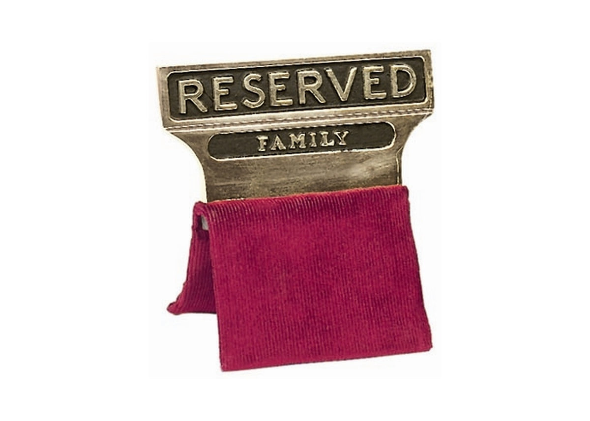 Brass-Tone Reserved Seat Signs - Reserved Family