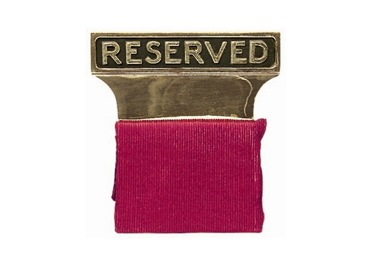 Brass-Tone Reserved Seat Signs - Reserved