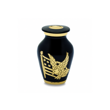 American Pride Black & Gold Brass Keepsake Urn — ISU-RJ-0056