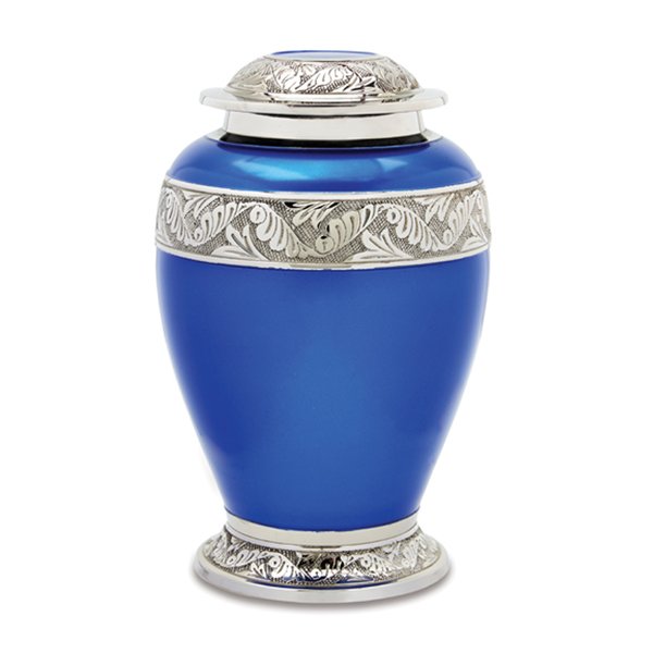 Berkshire Silver Blue Brass Urn — ISU-RJ-0065