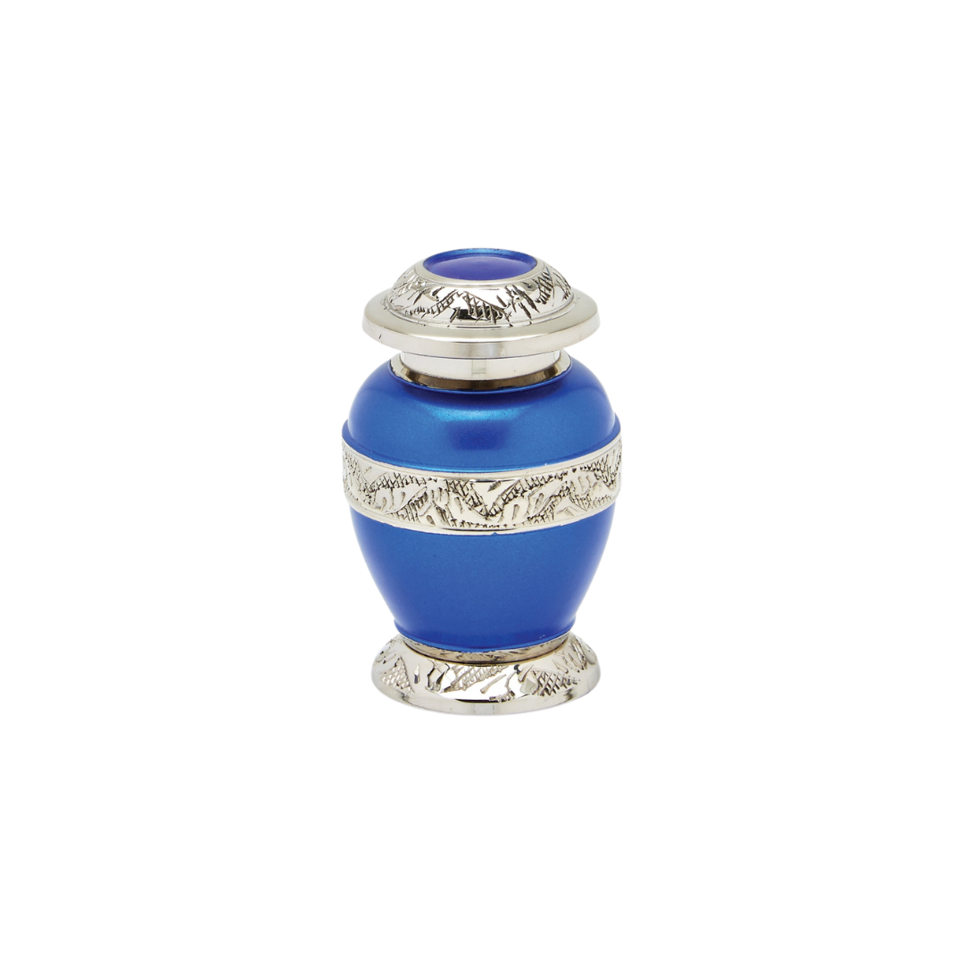 Berkshire Silver Blue Brass Keepsake Urn — ISU-RJ-0067