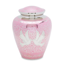 Pink Loving Doves Brass Urn — ISU-RJ-0080