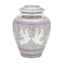 Purple Loving Doves Brass Urn — ISU-RJ-0083