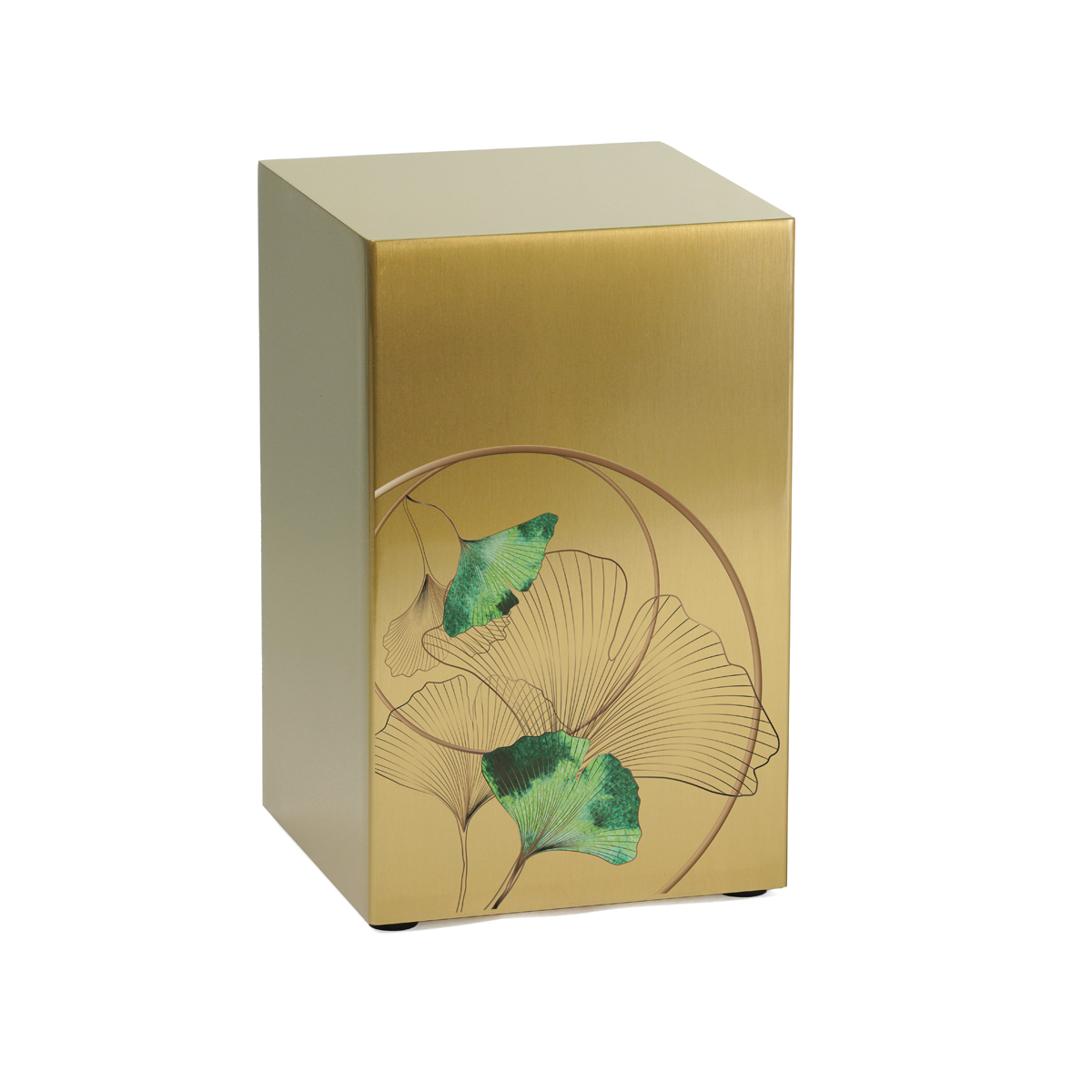 Bronze Box Ginkgo Leaf Full Size Cremation Urn, Left Facing, Full Size (Adult), 8.3 x 5.2 x 5.2 in