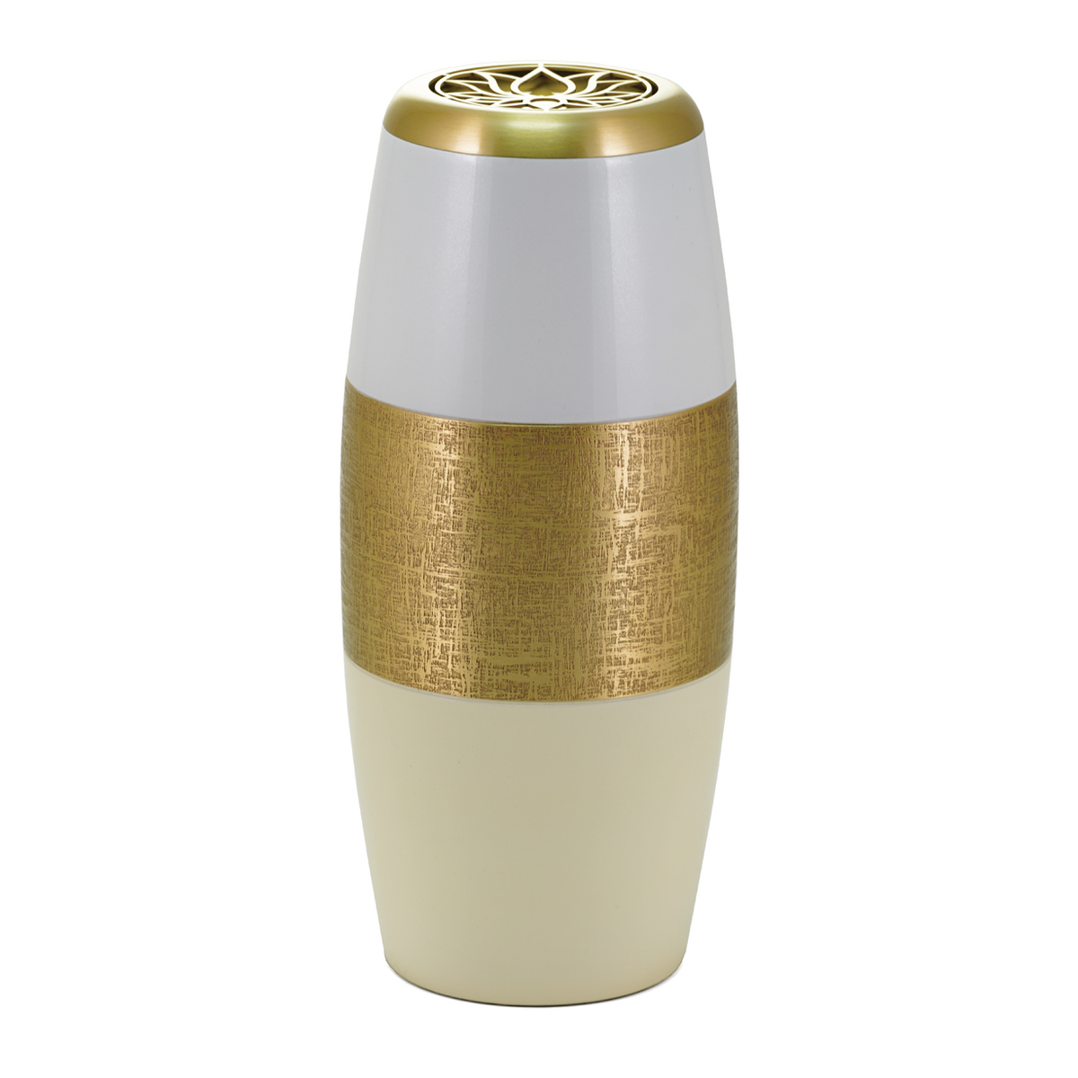 Bronze Lotus Modern Brass Scattering Urn, Full size adult scattering urn, 12.01 x 5.12 x 5.12 in