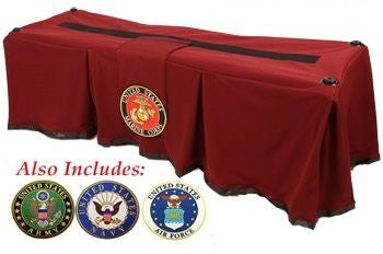 Burgundy Military Emblem Church Truck Drape
