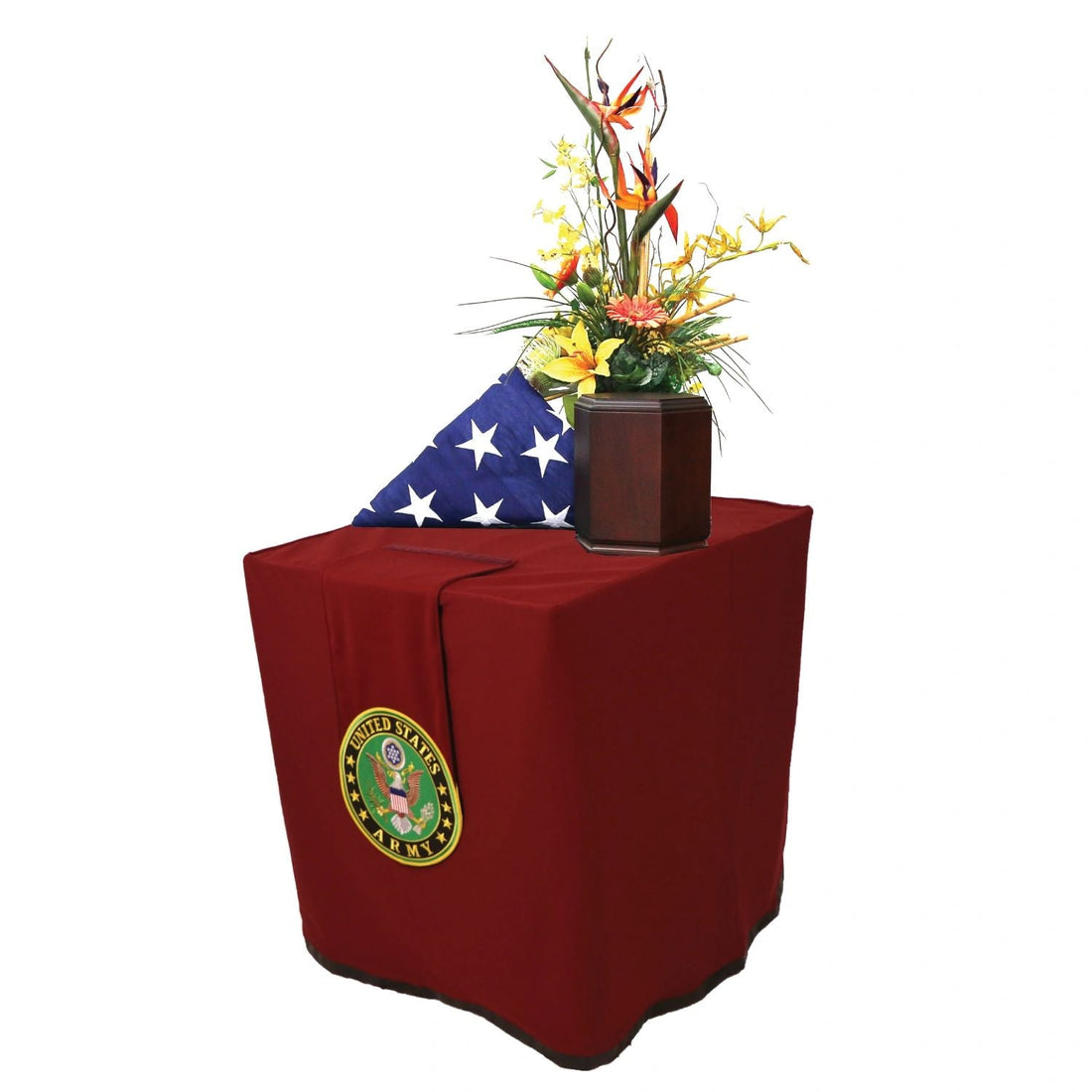 Burgundy Military Tribute Presentation Table