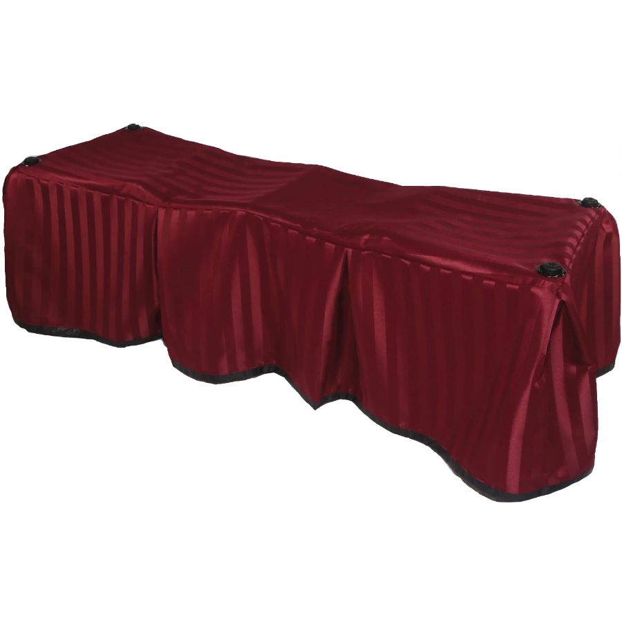 Burgundy Satin Stripe Church Truck Drape