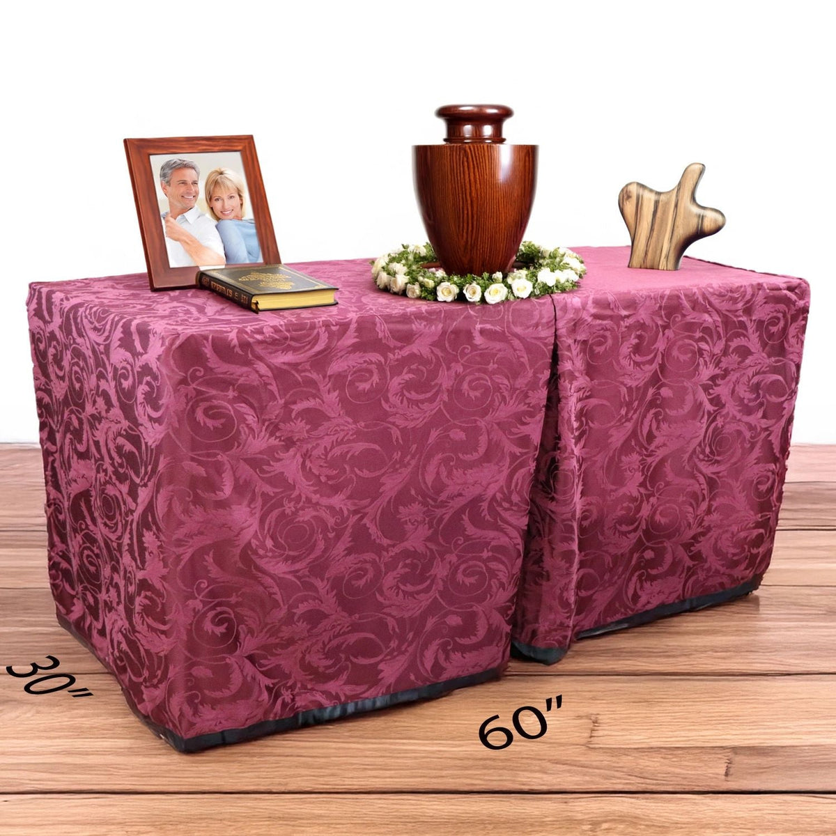 Burgundy Scroll Presentation Table - Plus