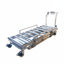 cadaver lift trolley for body tray transfer in morgue workflow