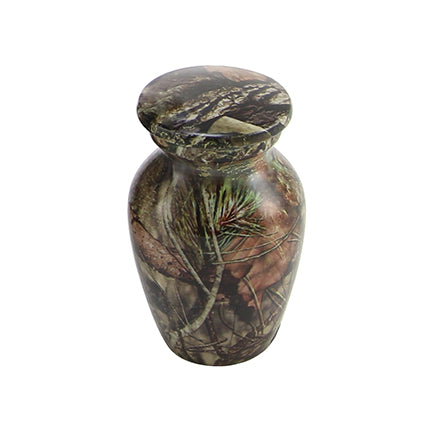 Camouflage Aluminum Mini Keepsake Urn, Mini Keepsake, 2.6 x 1.75 x 1.75 in