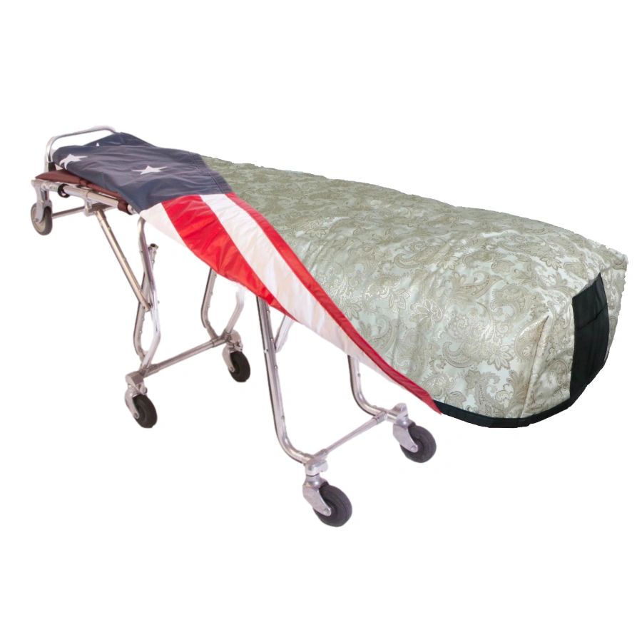 Champagne Floral Cot Cover - Standard, Patriot Reversible Lining