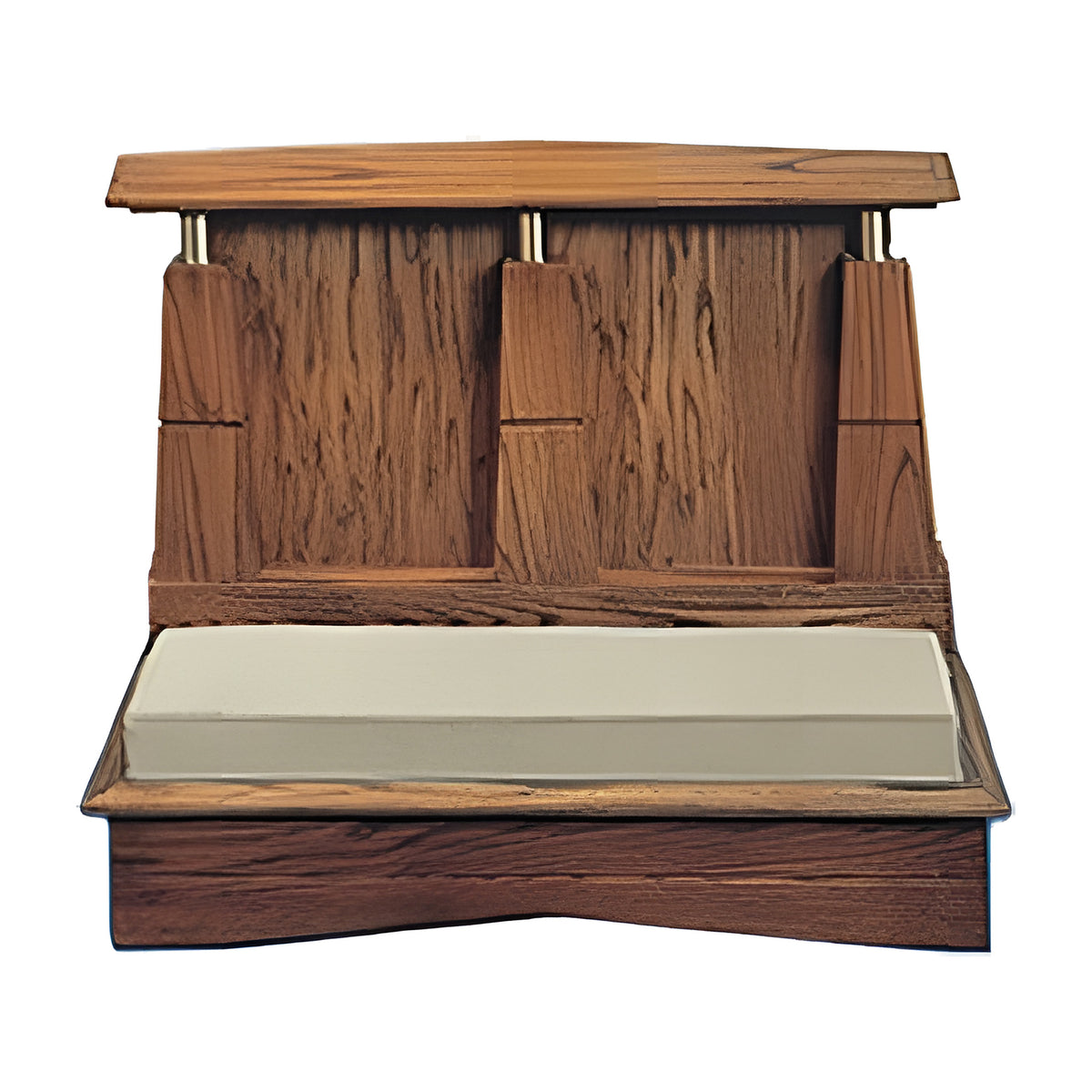 Chesapeake Prayer Rail in English oak with antique brass by American Mortuary Equipment