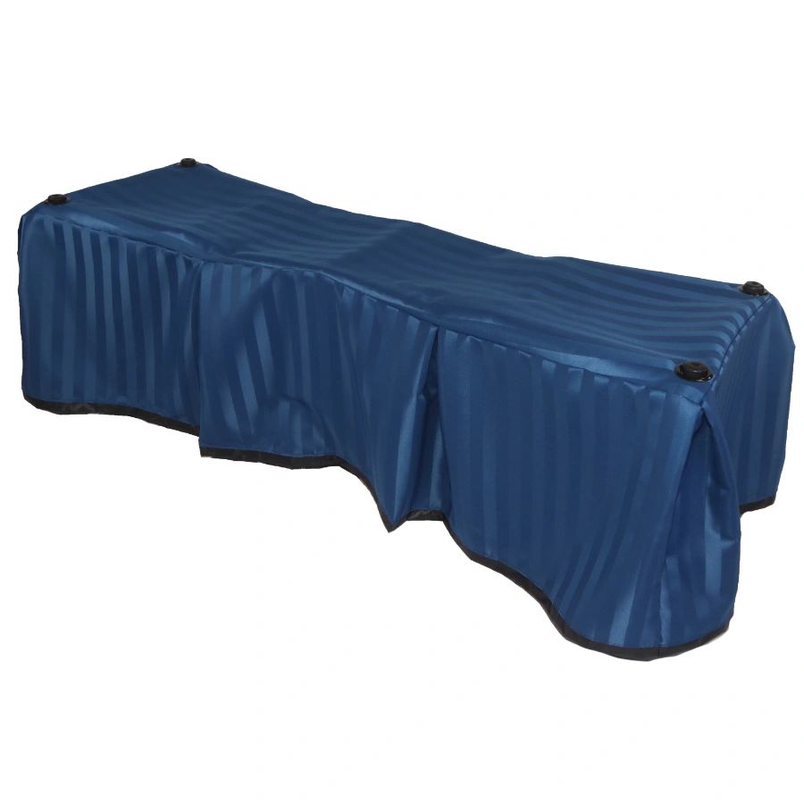 Cobalt Satin Stripe Church Truck Drape - Ferno 87 Full-Size – Large Grommets