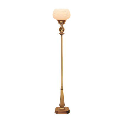 Crestline Torchiere Lamp in walnut laminate with gold-tone accents by American Mortuary Equipment