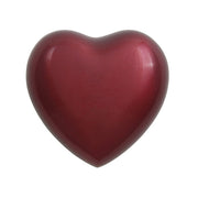 Crimson High Gloss Brass Heart Keepsake Urn