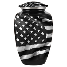 American Flag Black & White Designer Urn — ISU-RJ-0105