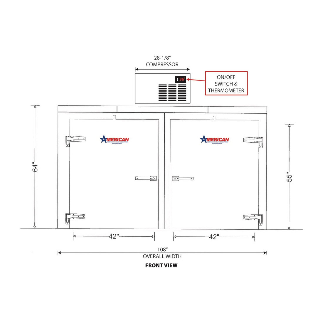 6 Body Dual-Door Walk-In Mortuary Cooler