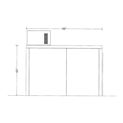 6-body dual-door walk-in mortuary cooler panel construction detail, NSF-rated insulated panels | American Mortuary Coolers