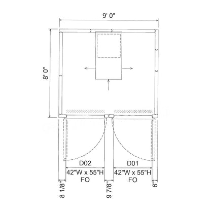 6-body dual-door walk-in mortuary cooler refrigeration system, self-contained morgue cooling | American Mortuary Coolers