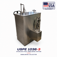 Embalming Collection Station Model 1036-14 | Stainless Steel Prep Room Collection System | American Mortuary Equipment