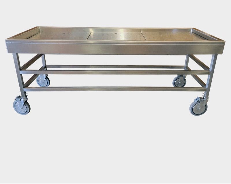 Embalming & Wash Table with Perforated Top – 1038 - PT - American Mortuary Coolers & Equipments